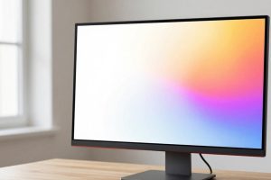 Тонкий монитор с IPS-матрицей на рабочем столе